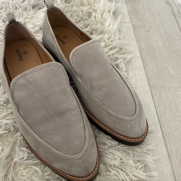 Susina Shoes - susina light grey suede loafers